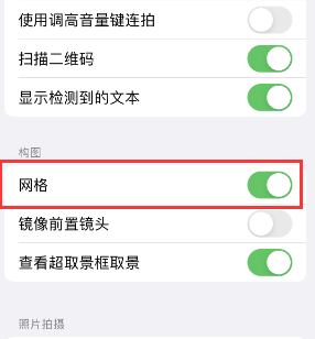 东阁镇苹果手机维修网点分享iPhone如何开启九宫格构图功能 